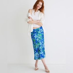 NWT JCrew Gwyneth slip skirt in cobalt floral